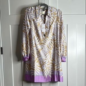 Lilly Pulitzer Gold Resort Wear Dress with Bishop Sleeves